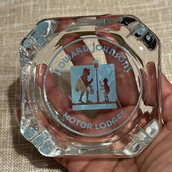 Howard Johnson Other - Howard Johnson Ashtray Motor Lodge Hotel Souvenir‎ Glass Restaurant VTG 3.5"
